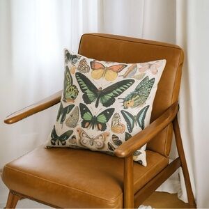 Papillon II Vintage French Butterfly Chart by Adolphe Millot Pillow Cover